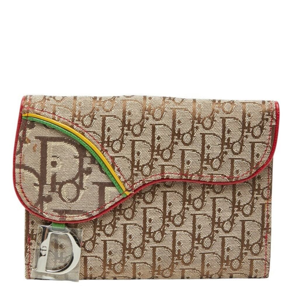 Dior Trotter Leather Saddle Bifold Wallet Multicolor